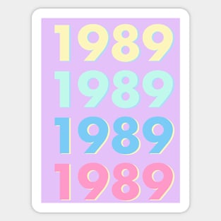 1989 Pastel Typography - Personalized Year Retro Nostalgic Art Print Sticker